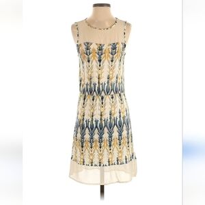 H&M Cream and Blue Sleeveless Sundress Size Large